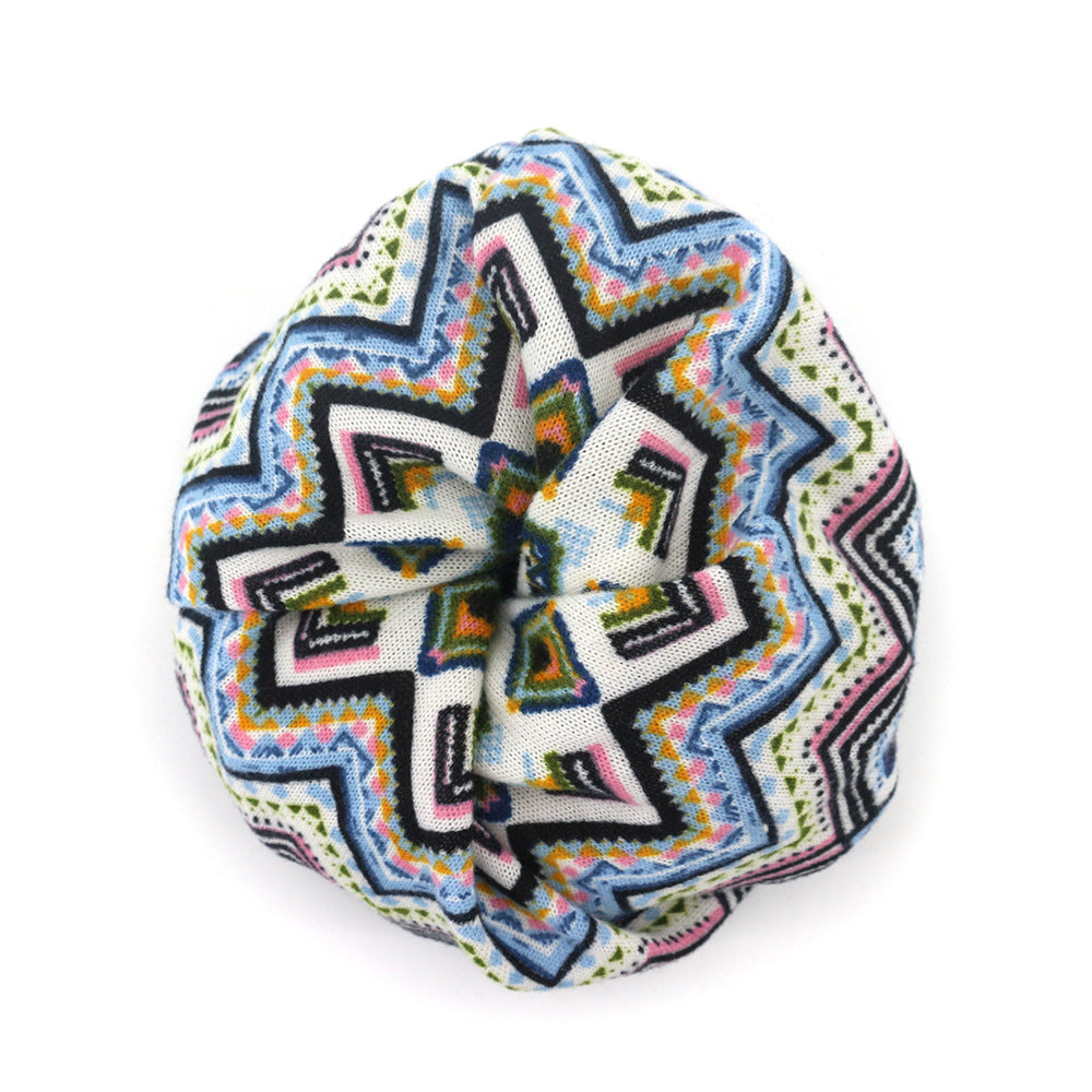 Pullover Hat Geometric Argyle Pattern Dual-use