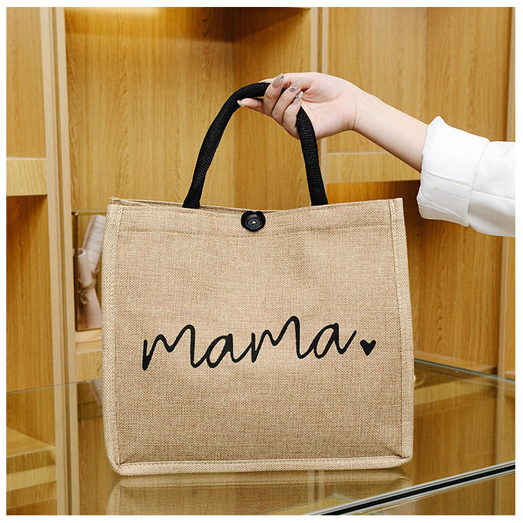 Fashion Linen Women's Bag Large Capacity Casual Shoulder Bag Korean Style Fashionable All-matching Letter Pack
