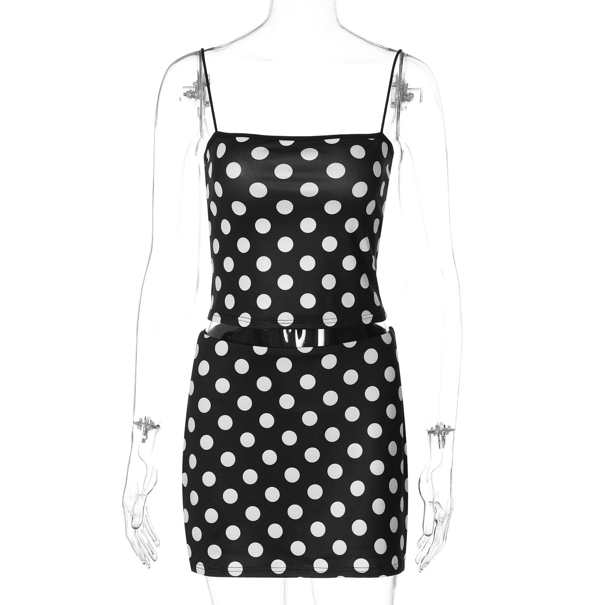 Sexy Tight Strappy Women's Mini Polka Dot Dress
