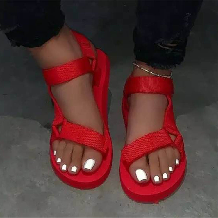 Velcro flat casual sandals