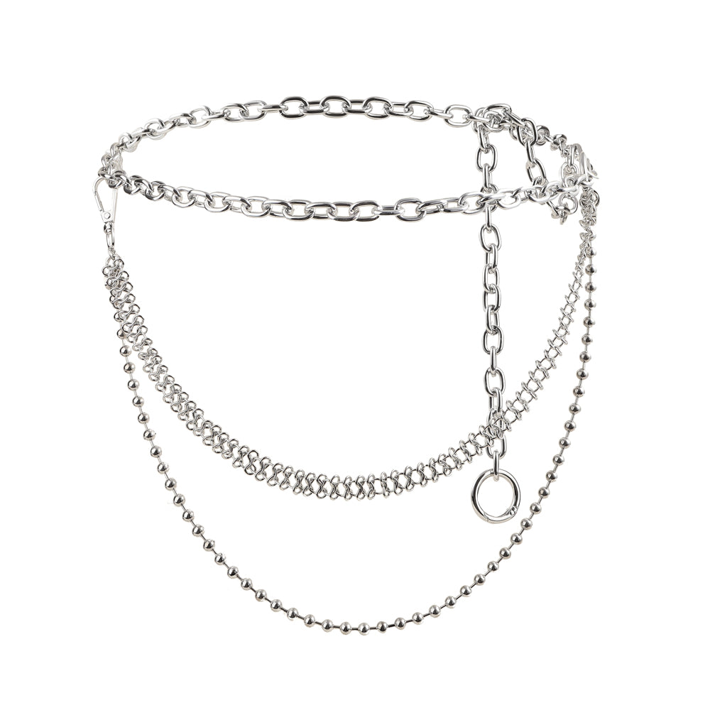 Men's And Women's Personality Fashion Multi-layer Metal Punk Waist Chain All-in-one Detachable Strap Dual-use Body Chain Hip Hop Chic Cool Chain