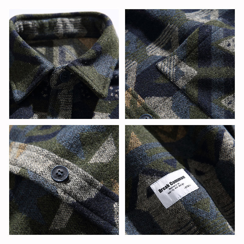 Ethnic Style Shirt Vintage Jacket
