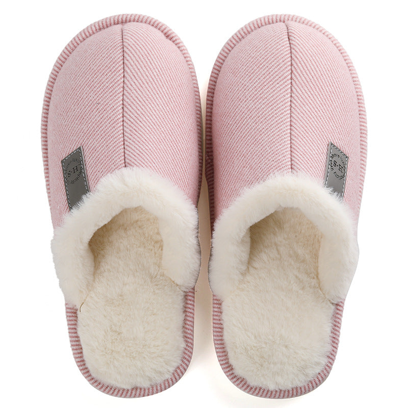 Autumn and winter plus velvet warm cotton slippers