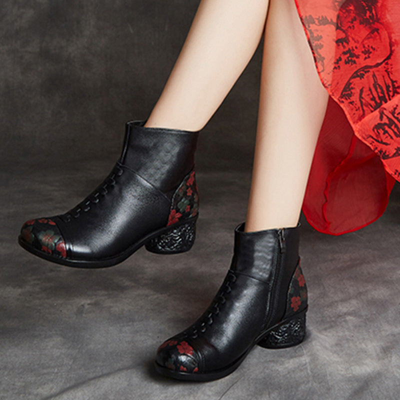 Genuine Leather Mother Cotton Shoes Plus Velvet