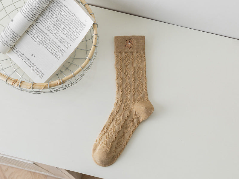 Stockings In Women's Stockings Embroidered With Reverse Yarn