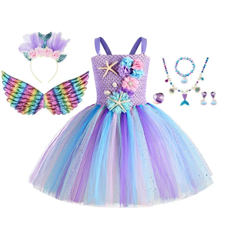 Girls Mermaid Tutu Dress Under The Sea Theme Birthday Party