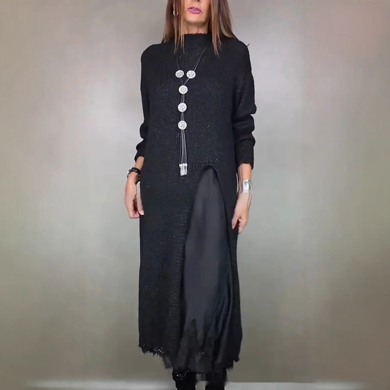 Women's Suspender Dress Woolen Skirt Suit