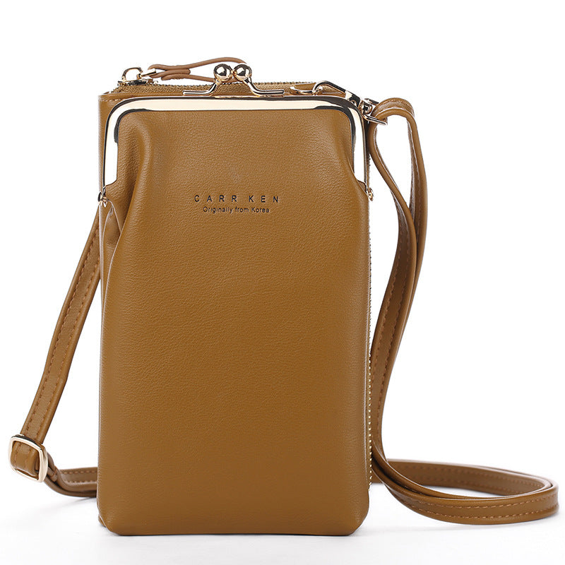Solid color metal mobile phone bag