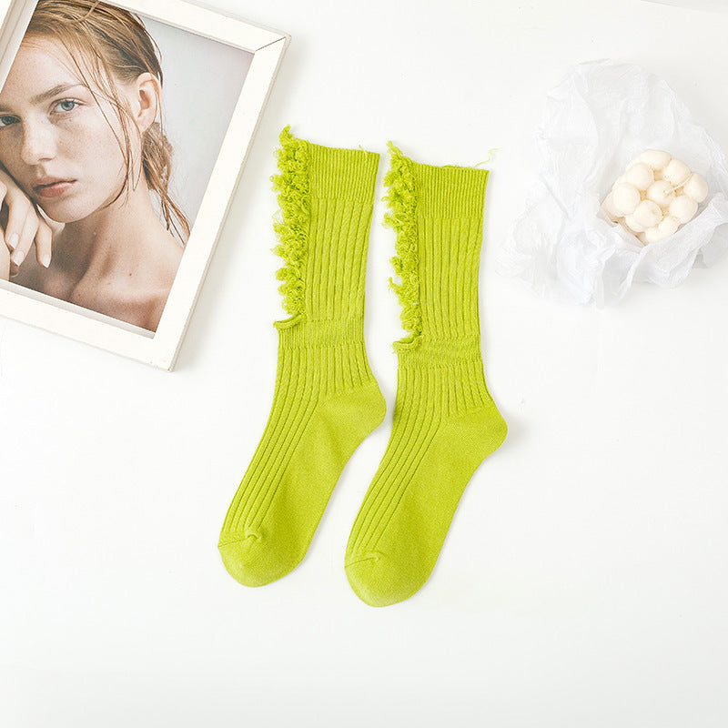 Black And White Grey Three Color Design Cut Ins Socks