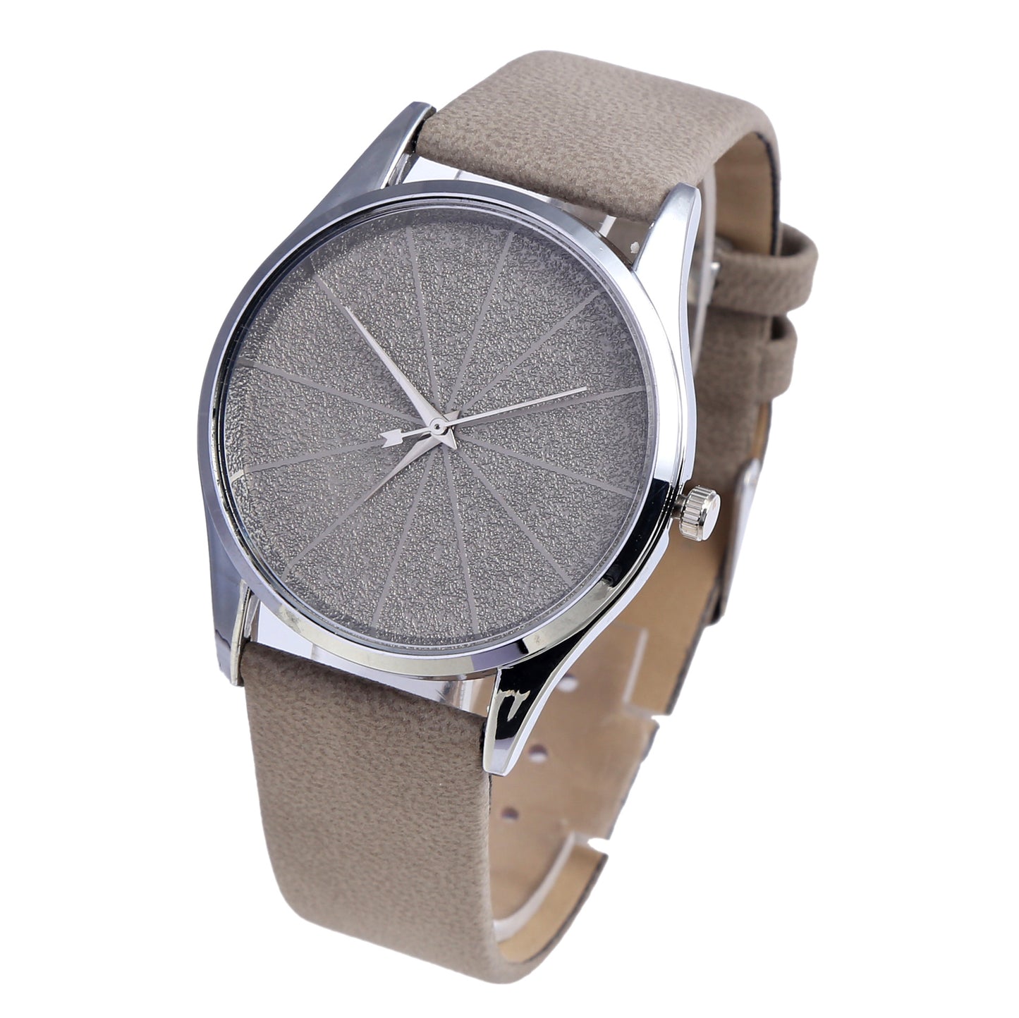 Men's Simple Cross Scale Leather Band Quartz Watch