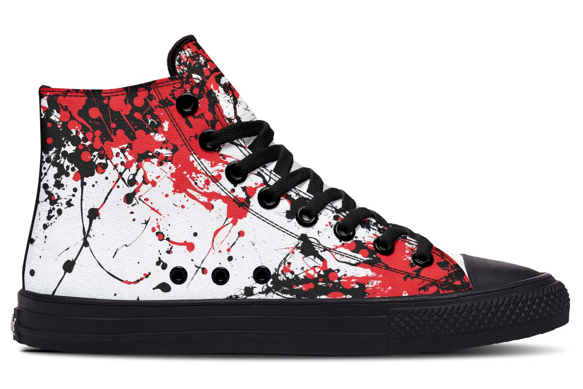 Men's And Women's Fashion Color Printing High-top Canvas Shoes