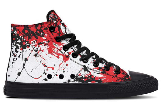 Men's And Women's Fashion Color Printing High-top Canvas Shoes