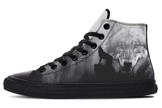 Men's And Women's Fashion Color Printing High-top Canvas Shoes