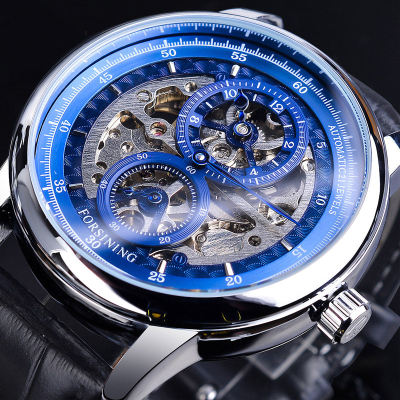 Men's fashion hollow three-needle separation mechanical watch