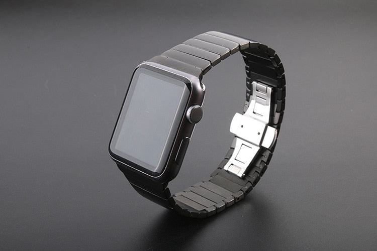 Compatible with Apple, Luxury Stainless Steel link bracelet band for watch Series 1 2 band iwatch stainless steel strap 42mm with adapters