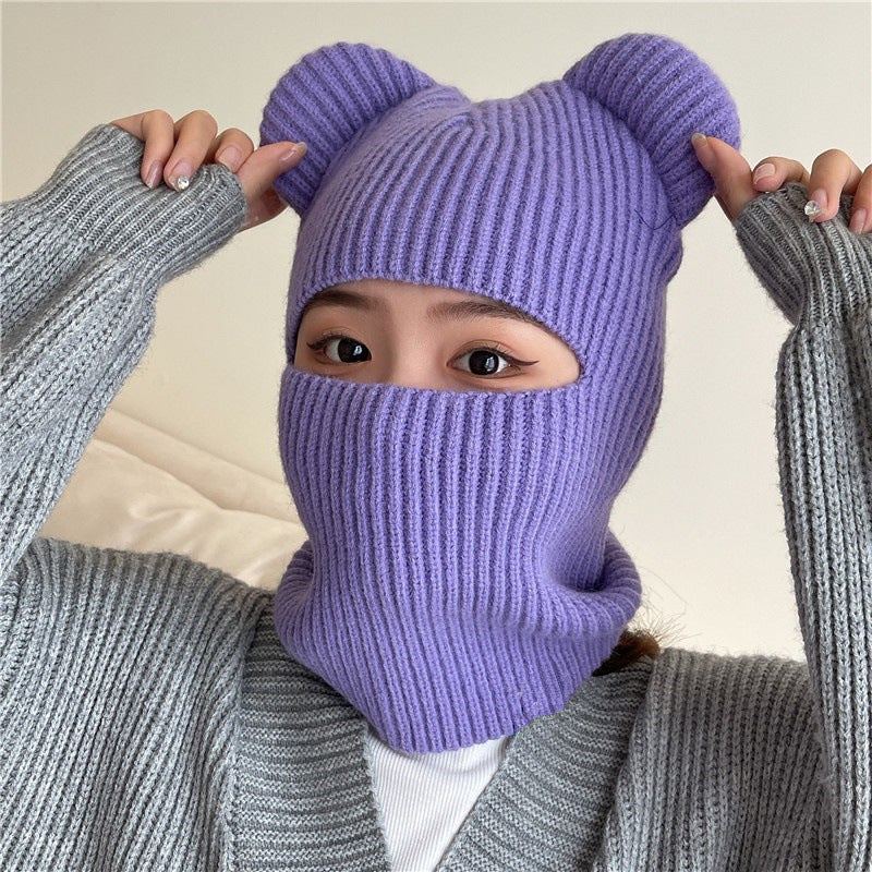 Women's Bear Ears Wool Pullover Hat