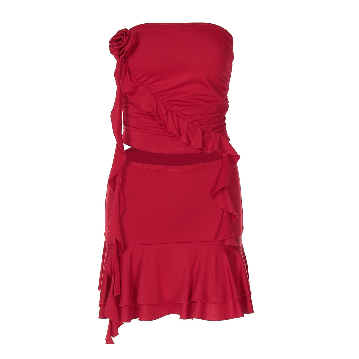 Womens Sexy Tube Top And Bodycon Skirt Two-piece Set