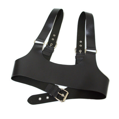 Strap faux leather black belt