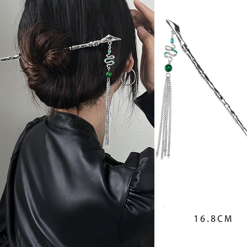 Moonstone Ancient Style Simple Female Fringed Hairpin