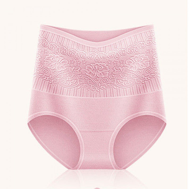 High Waist Abdomen Hip Raise Large Size Cotton Lace Sexy Panties