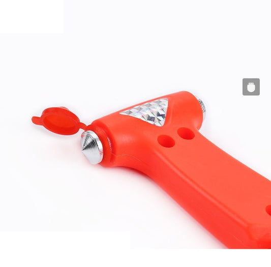 Multifunctional two-in-one car safety hammer