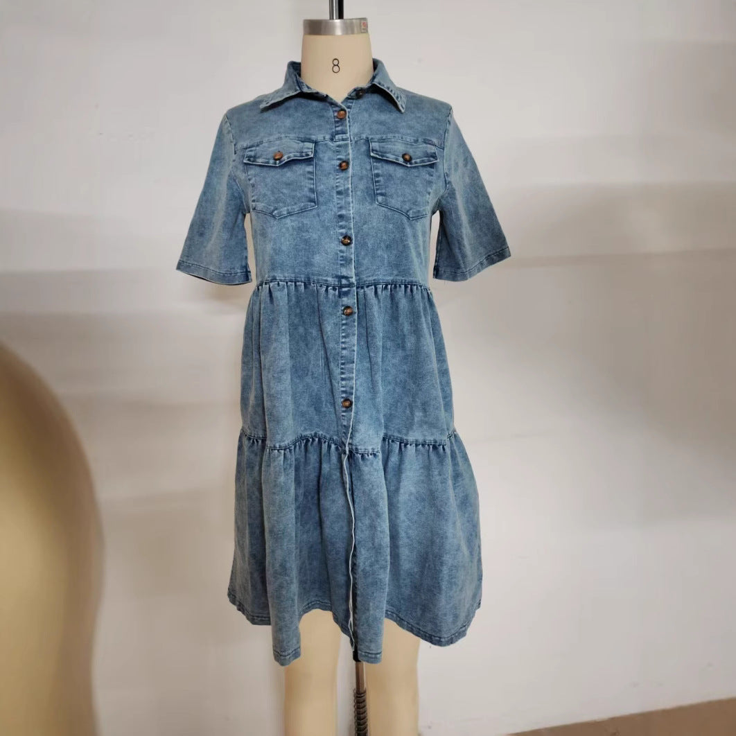 Womens Denim Loose And Elegant Dress