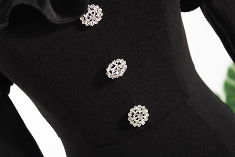 Ruffled shoulder jumpsuit