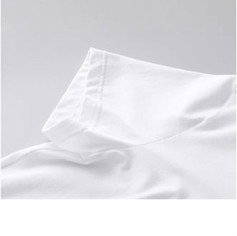 Men's And Women's Solid Color White Printed Short Sleeve