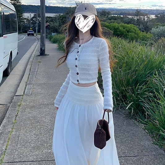 Fashion High-end Waist-cinching Long Dress Set For Women