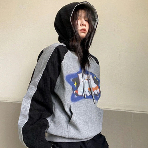 Kvinders løse amerikanske retrostjernekatte-sweater