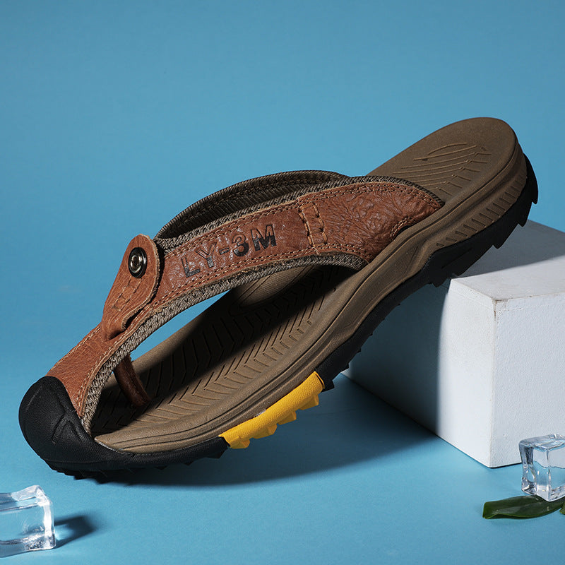 Casual lædersko herre sommer strandsko udendørs sportssandaler 45 klatre waders flip-flops
