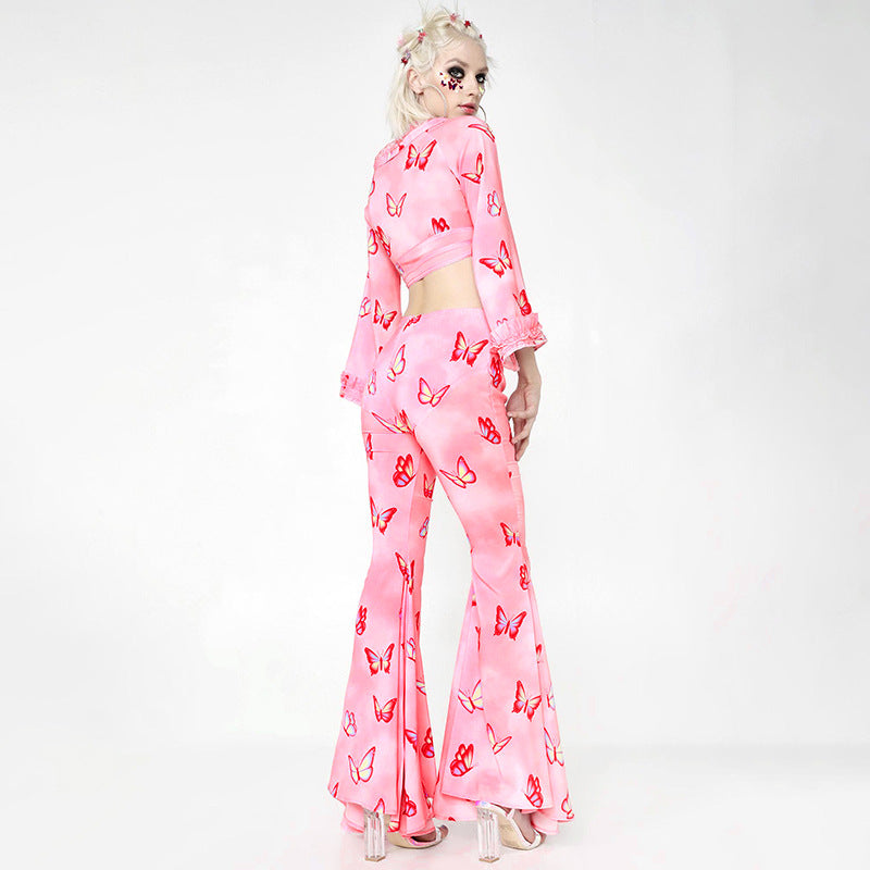 Low Waist Hip Lift Casual Fashion Women Flared Trousers
