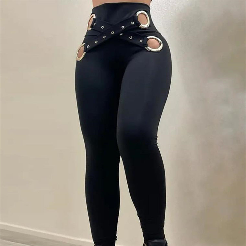 PANTBlack Solid Women's Cutout Leggings