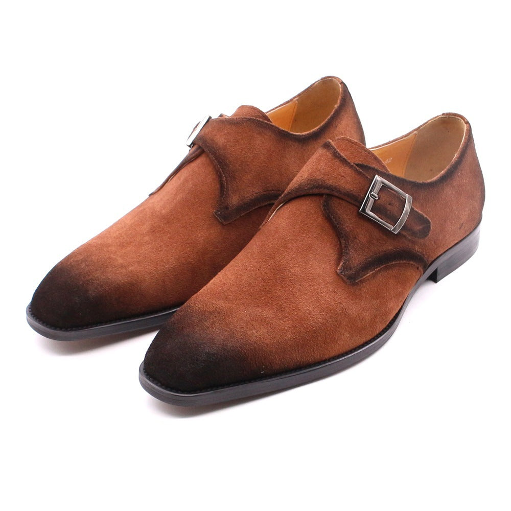 Suede håndlavede herresko i læder - brun, business casual, klassisk retro
