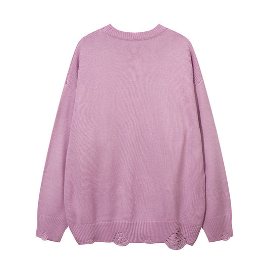 High Street Design Ribbon Woven Letter Sweater