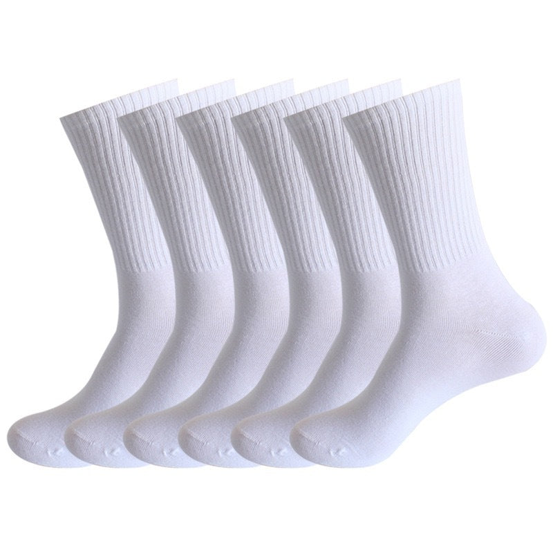 Men's Striped Combed Cotton Double Needle Plus Size Stockings