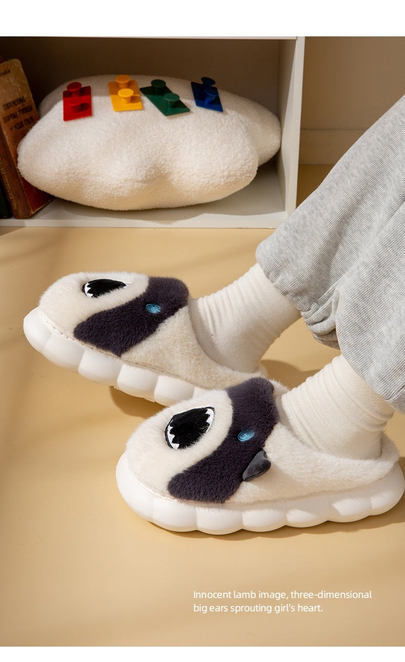 Cartoon Shark Cotton Slippers Winter Home Non-slip Indoor Plush Warm