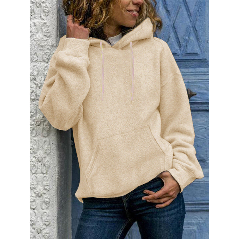 Loose Top Women's Solid Color Crew Neck Sweater