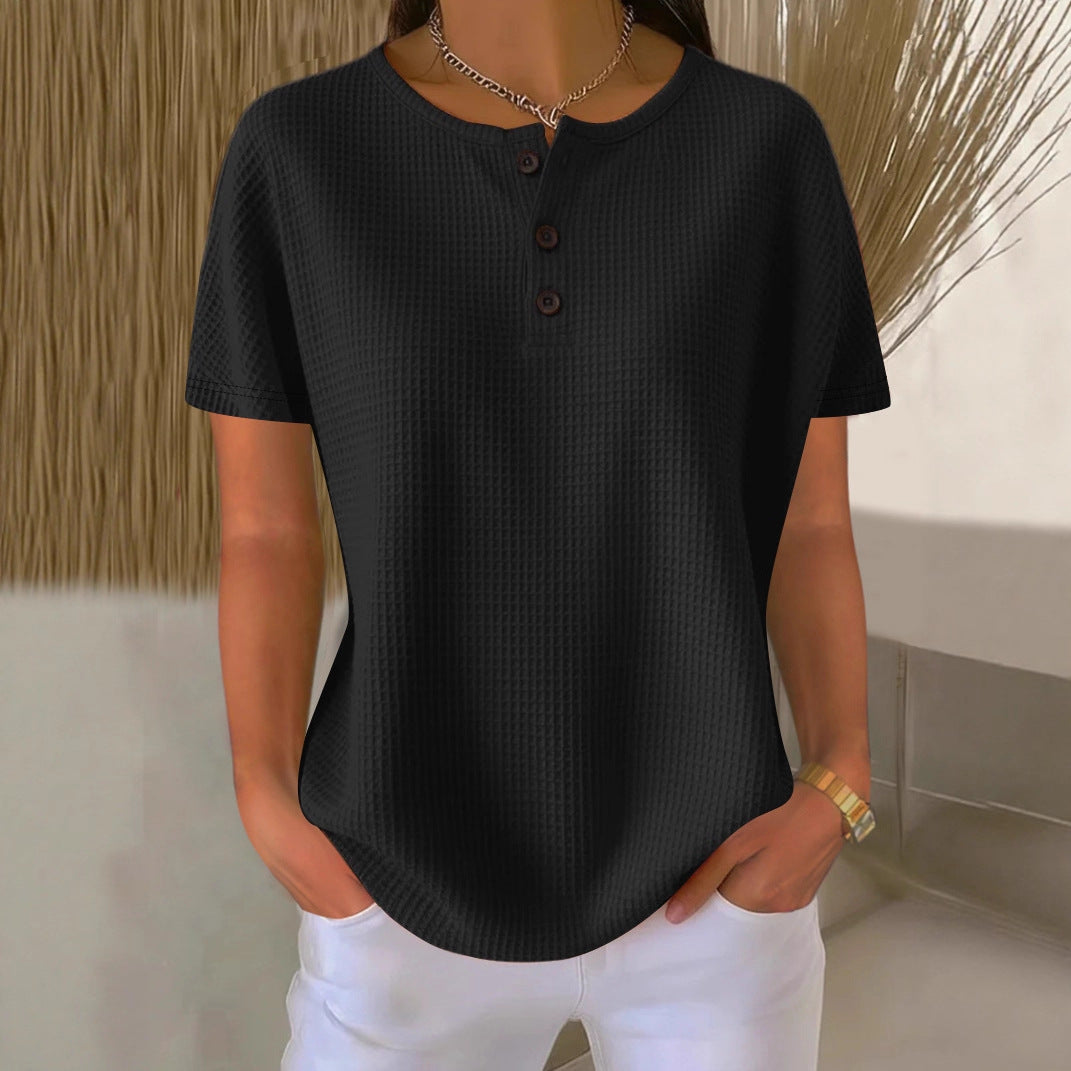 Summer New Solid Color Pullover Loose Top