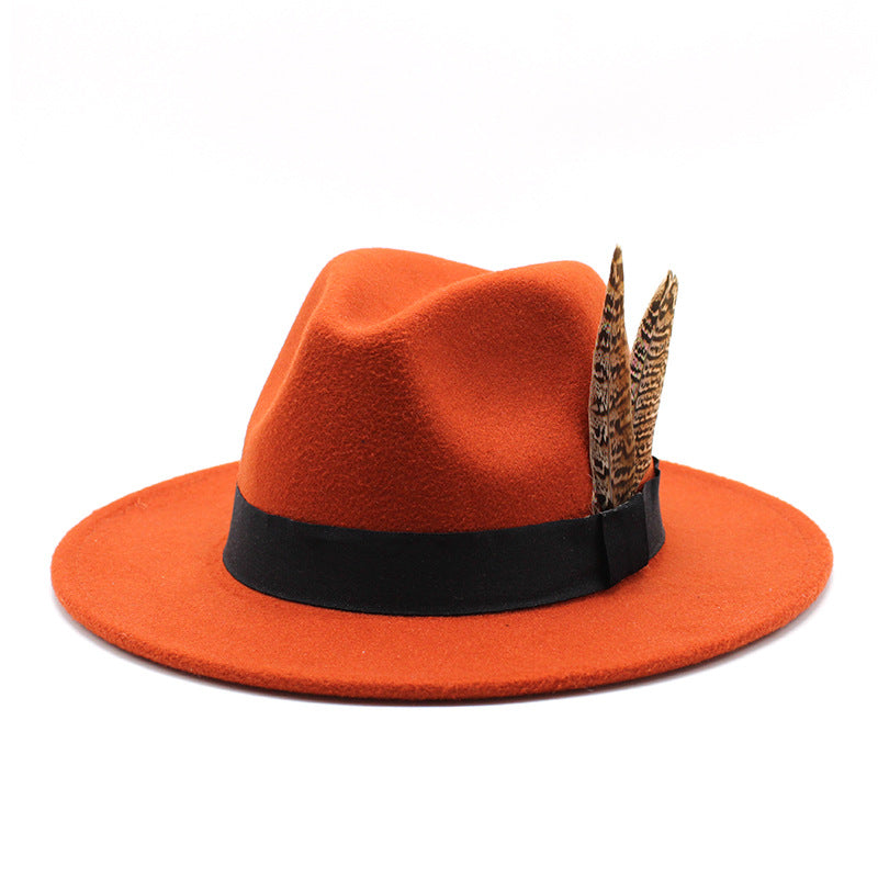 British Style Versatile Flat Border Jazz Hat Woolen