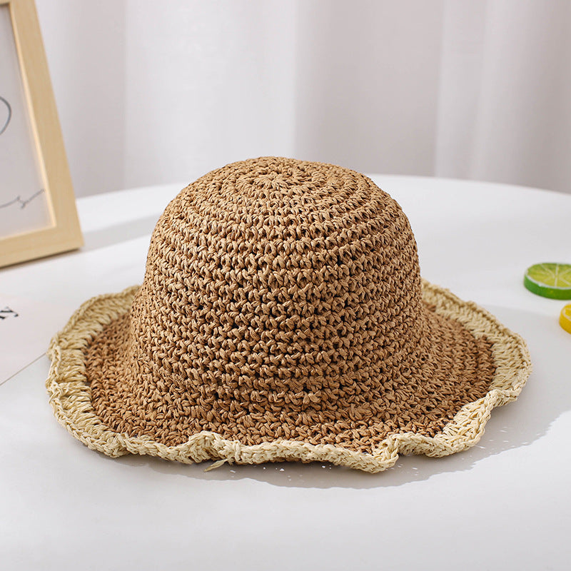 Colorblock Papyrus Foldable Children's Straw Hat