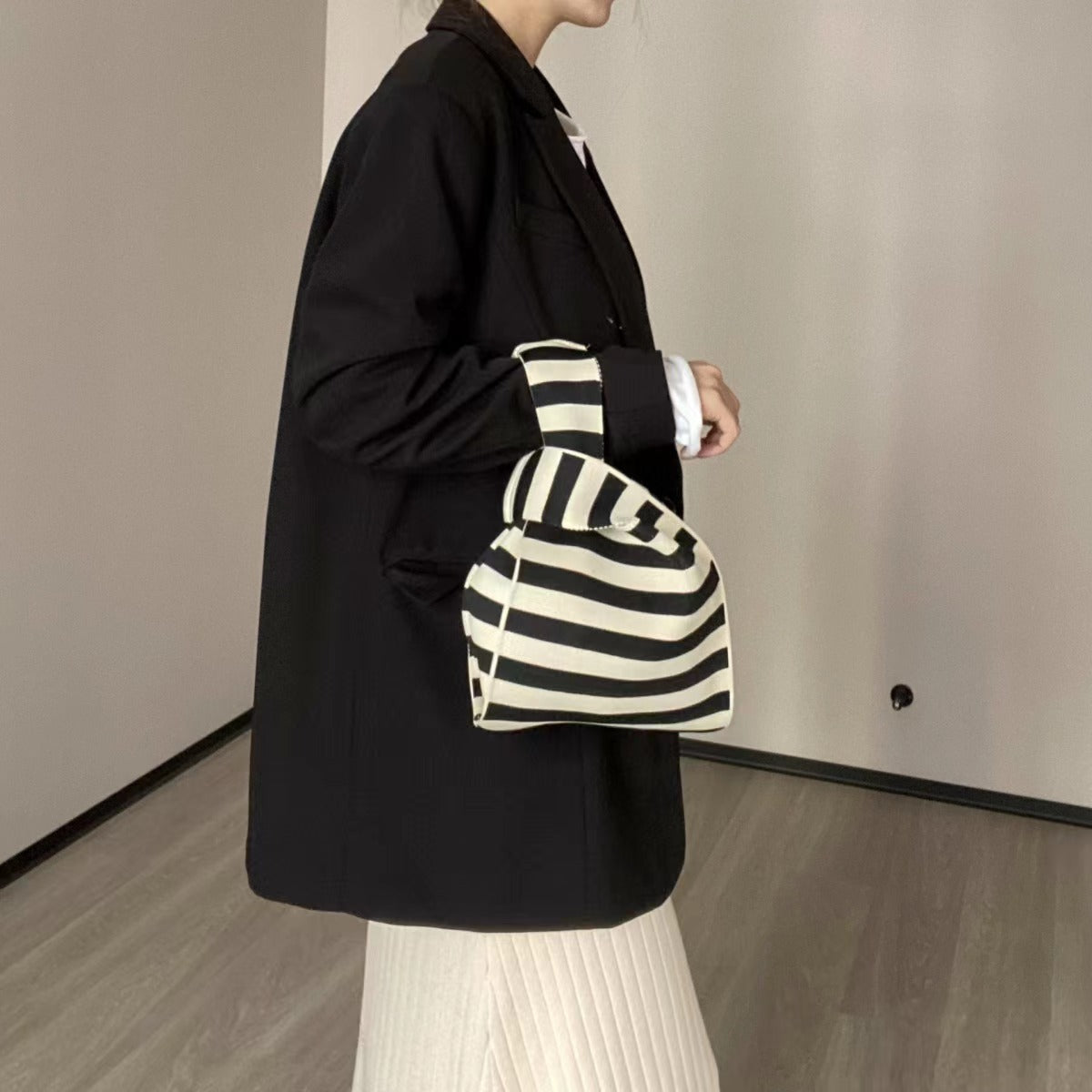 Handbags Wool Knitted Student Hand-carrying Casual Bucket Tote Bag