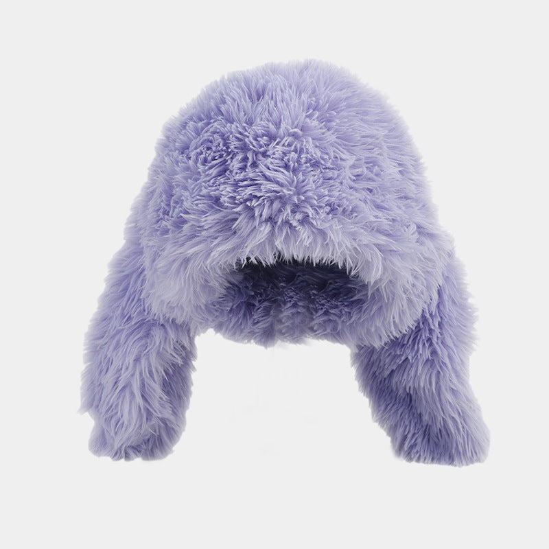 Colorful Plush Rabbit Ears Cute Funny Ushanka