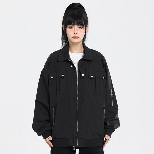 Multi-pocket Functional Pilot Polo Collar Jacket