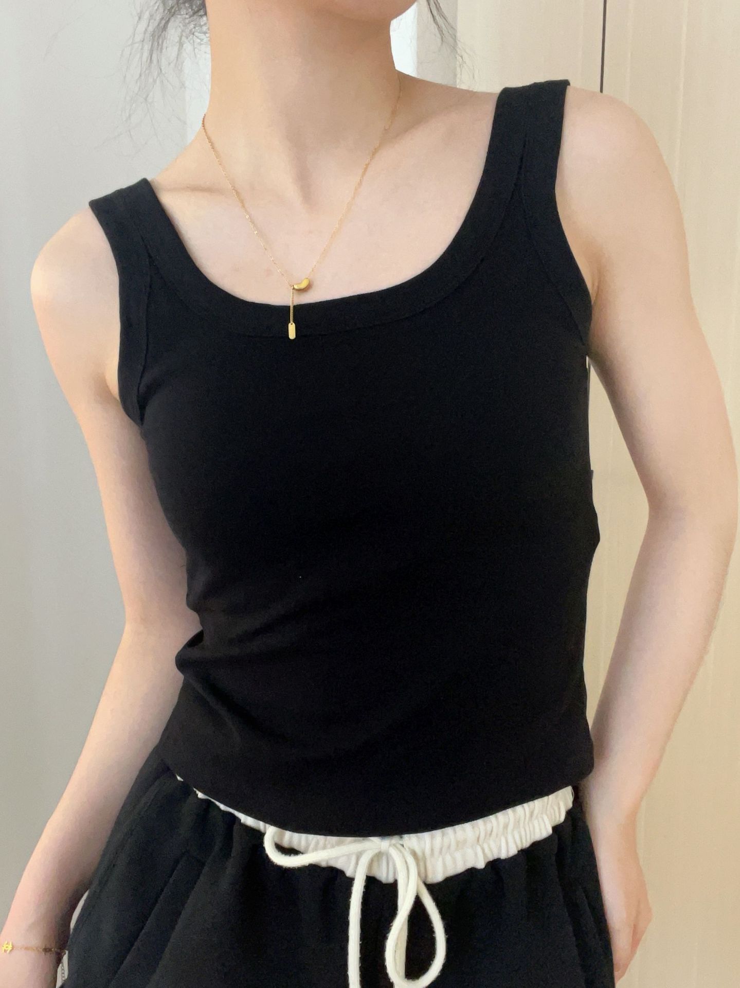Cotton Vest Summer With Chest Pad Fixed Cup Versatile Inner Match