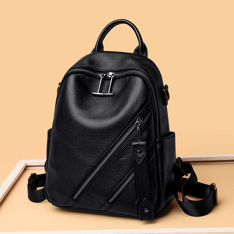 Fashion Women's Casual Genuine Leather Large-capacity Backpack