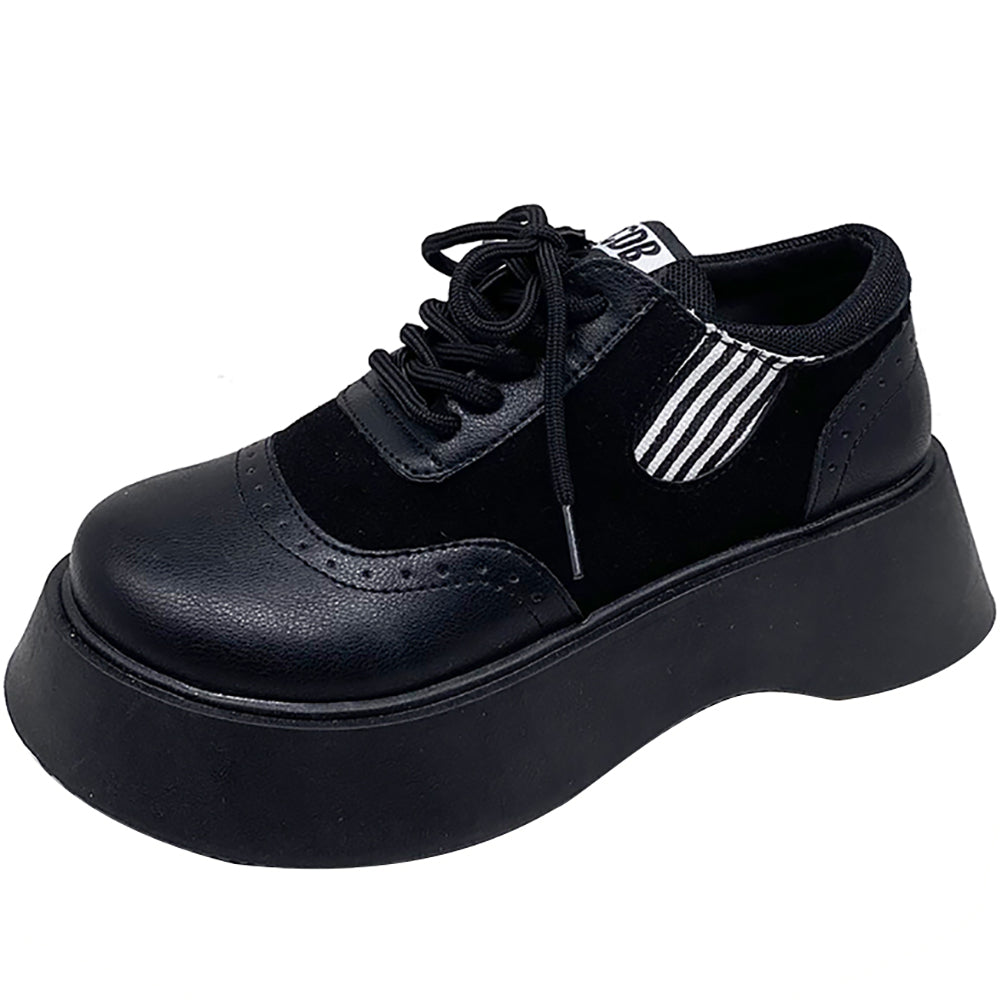 Retro Lace-up Ugly And Cute Shoes Trifle Platform Loafers