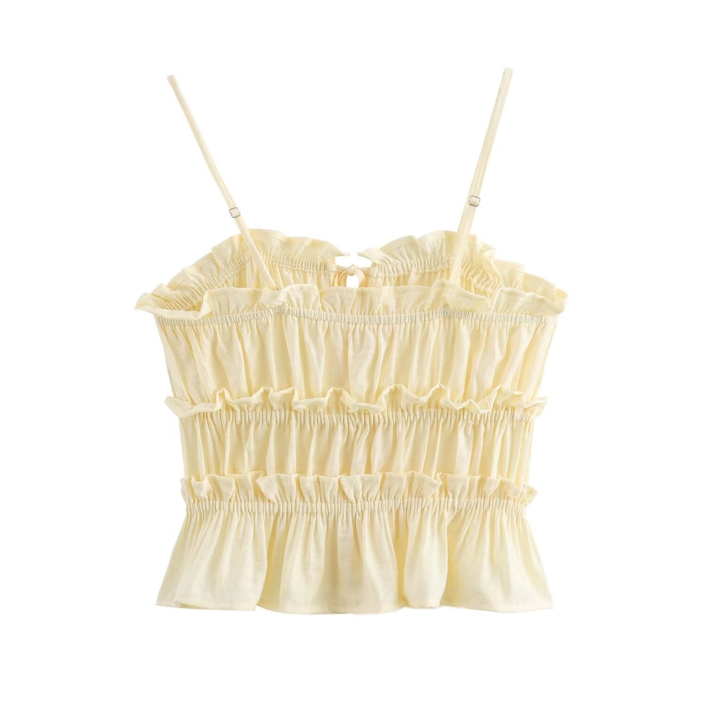 European And American Wind Yellow Slim-fit Camisole Top
