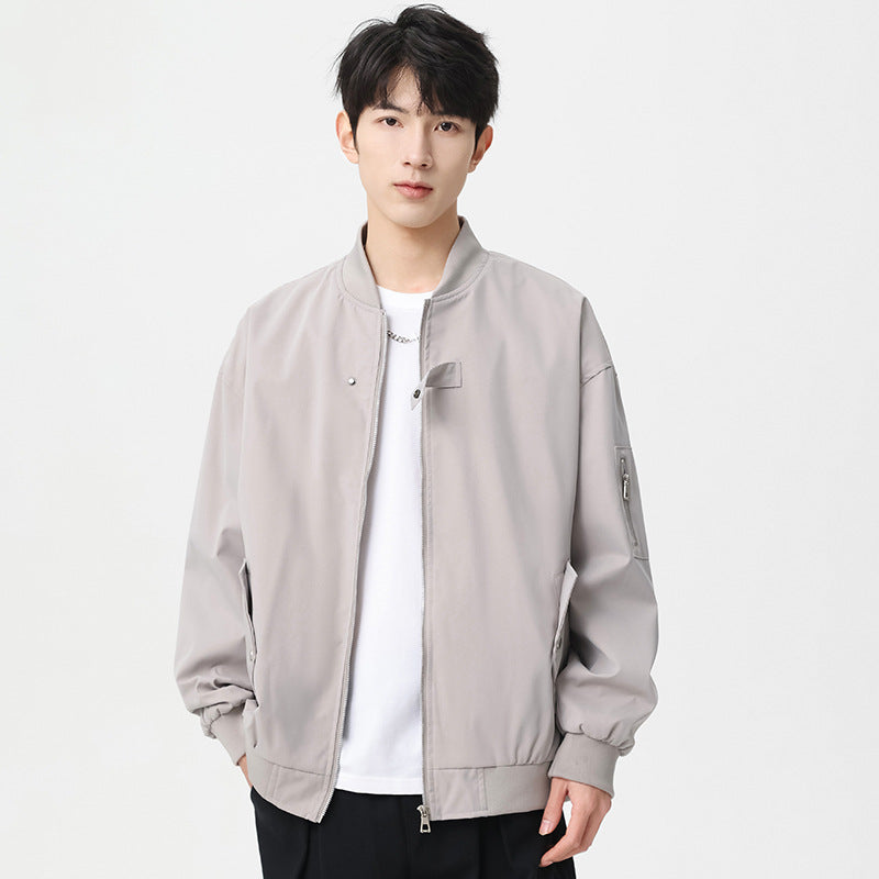 Jacket Men's Stand Collar Buckle Baseball Uniform