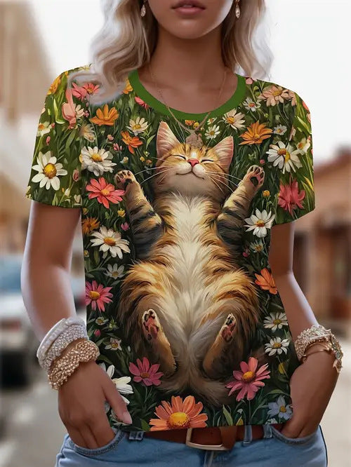 Fashionable Casual Versatile High-quality Crew-neck Short-sleeve T-shirt